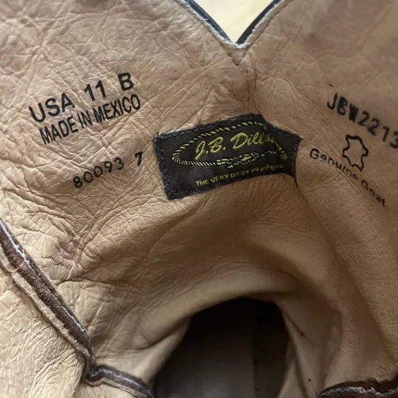 J.B. Dillon Genuine Leather Cowboy Boots. Women’s western boots. Cowgirl boots. - Picture 4 of 5